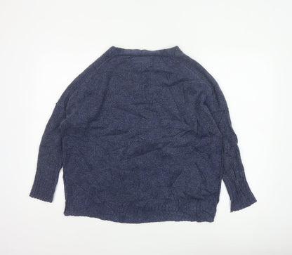 Superdry Unisex Blue S V-Neck Varsity Logo Knit Pullover Jumper