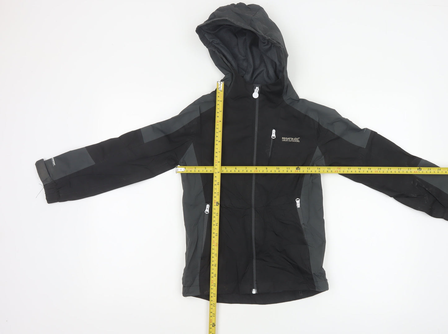 Regatta Boys Black Grey 7-8 Years Hooded Waterproof Ski Jacket