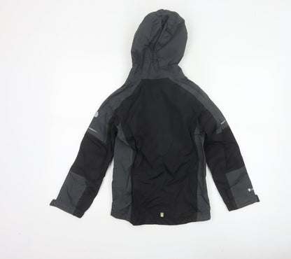 Regatta Boys Black Grey 7-8 Years Hooded Waterproof Ski Jacket