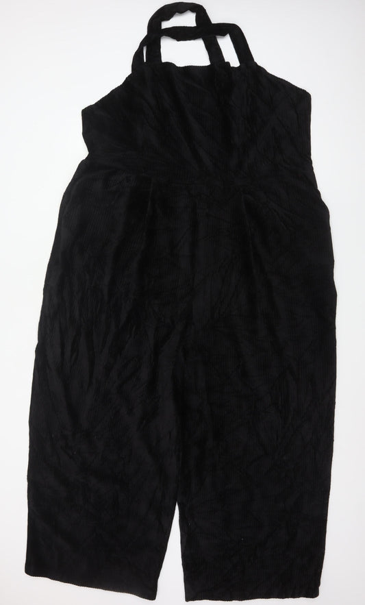 ASOS DESIGN Curve Women Black UK 26 Wide Leg Strappy Jumpsuit