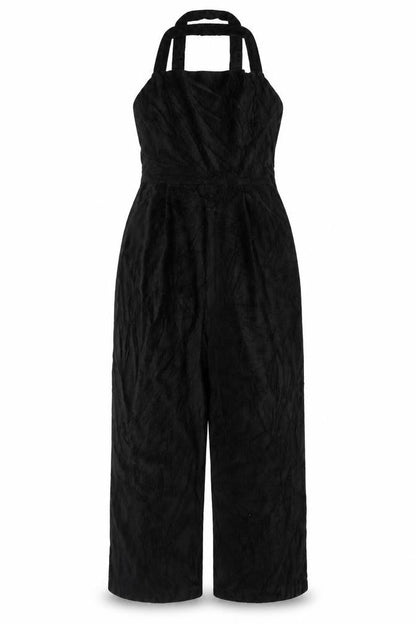 ASOS DESIGN Curve Women Black UK 26 Wide Leg Strappy Jumpsuit