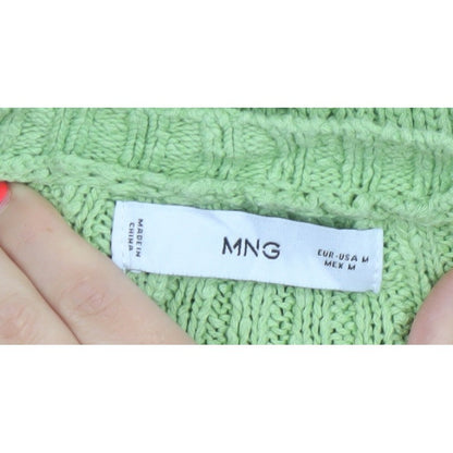 MNG Women Green M Long Knit Maxi Jumper Dress Long Sleeve
