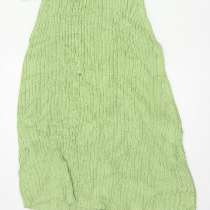 MNG Women Green M Long Knit Maxi Jumper Dress Long Sleeve
