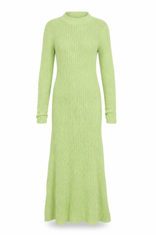 MNG Women Green M Long Knit Maxi Jumper Dress Long Sleeve