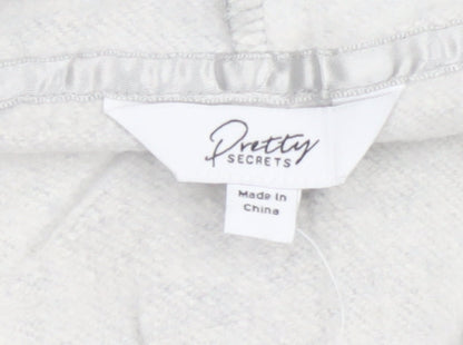 Pretty Secrets Women Grey UK 16/18 Hooded Fleece Zip One Piece