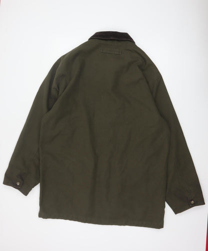 Eddie Bauer Men’s Green M Tall Cotton Field Jacket Corduroy Collar