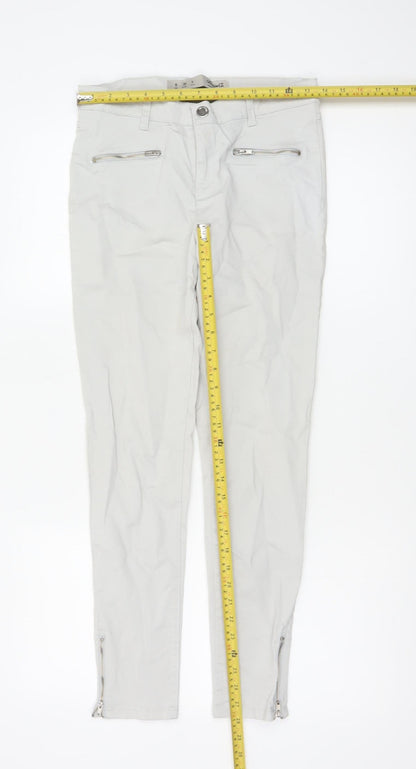 Denim Co. Women’s Grey Size 8 Skinny Trousers Ankle Zip Stretch