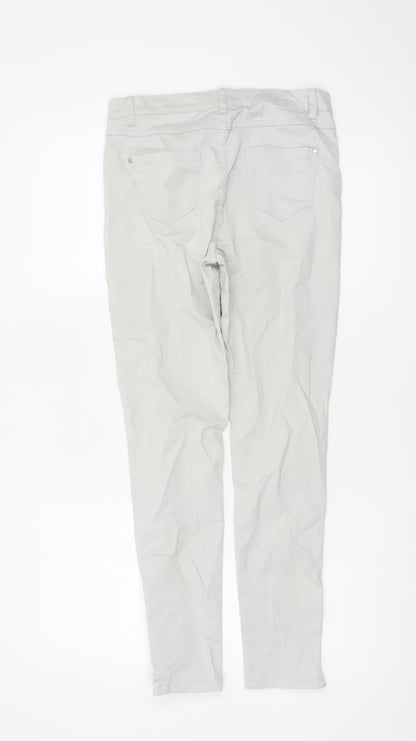 Denim Co. Women’s Grey Size 8 Skinny Trousers Ankle Zip Stretch