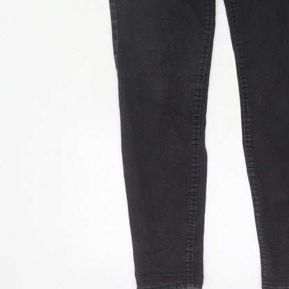 Zara Women Black Skinny High Rise Jeans UK 14 5 Pocket