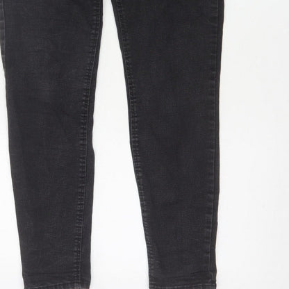 Zara Women Black Skinny High Rise Jeans UK 14 5 Pocket
