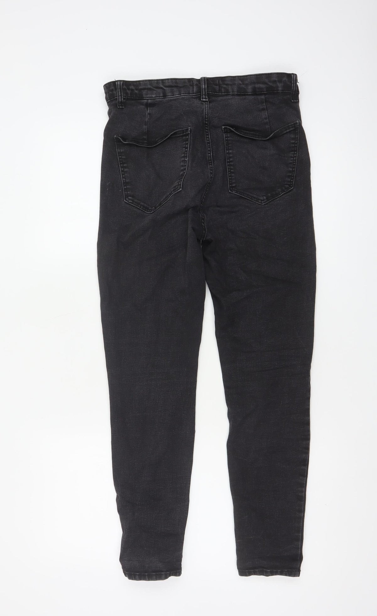 Zara Women Black Skinny High Rise Jeans UK 14 5 Pocket