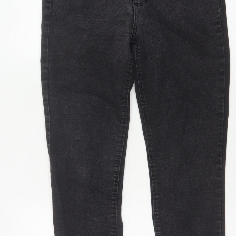 Zara Women Black Skinny High Rise Jeans UK 14 5 Pocket