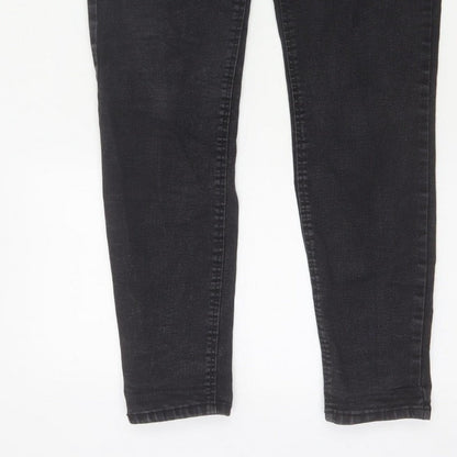 Zara Women Black Skinny High Rise Jeans UK 14 5 Pocket