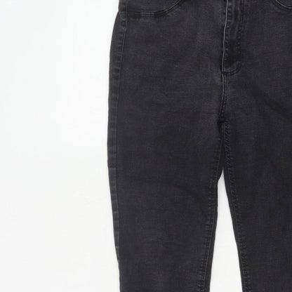 Zara Women Black Skinny High Rise Jeans UK 14 5 Pocket