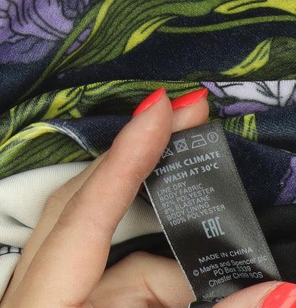 Marks and Spencer Women’s Multicoloured Floral A-Line Midi Skirt UK 10