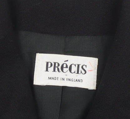 Précis Women Black UK 10 Tuxedo Blazer Wool Gold Floral Cuff Vintage