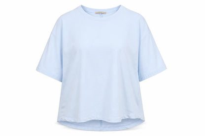 Zara Women Blue M Basic Cotton Crew Neck Kimono Sleeve T-Shirt
