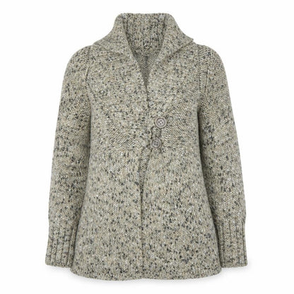 Marks & Spencer Women Beige Chunky Knit High Neck Cardigan UK 10
