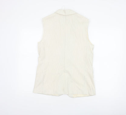 Marks and Spencer Women Ivory Pinstripe Size 8 Tailored Suit Waistcoat
