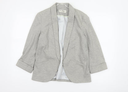 Miss Selfridge Women Grey UK 10 Stretch Tailored Shawl Blazer