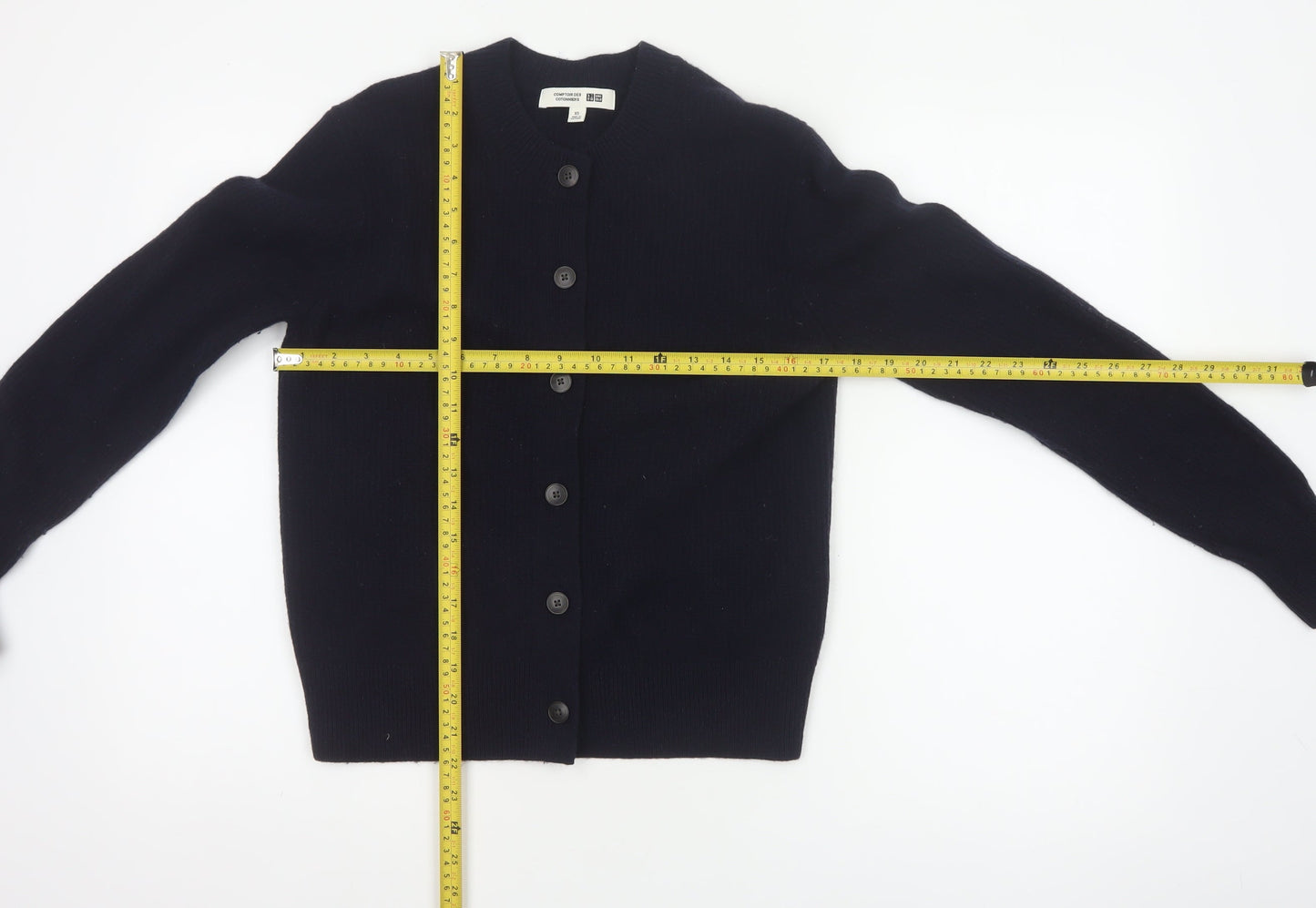 Comptoir des Cotonniers Women Black XS Wool Button Cardigan