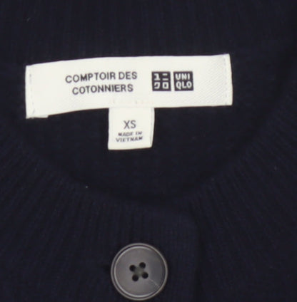 Comptoir des Cotonniers Women Black XS Wool Button Cardigan