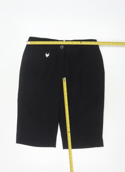 Daily Women Black UK 10 Bermuda Smart Stretch Shorts Heart Charm