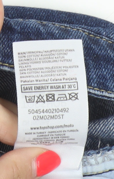 Topshop Moto Women’s Blue UK 8 High Rise Mom Jeans W26 L32