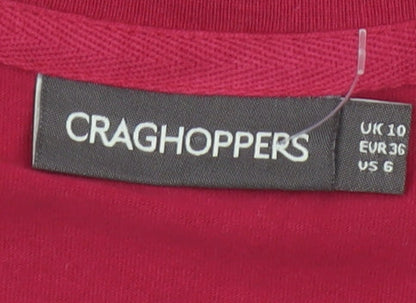 Craghoppers Women Red UK 10 Floral Cotton Jersey Short Sleeve T-Shirt