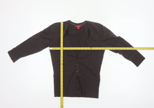 Monsoon Women’s Brown Knit V-Neck Button Cardigan UK 8