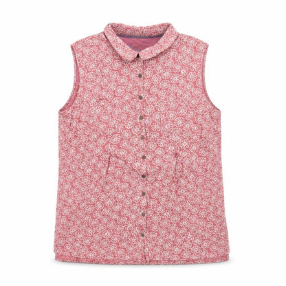 White Stuff Women’s Pink Floral Sleeveless Button-Up Blouse UK 12