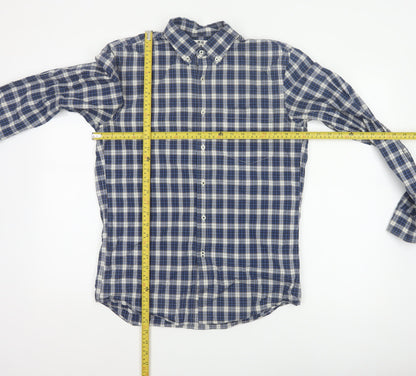 Uniqlo Men’s Blue Check Cotton Button-Down Shirt Size S
