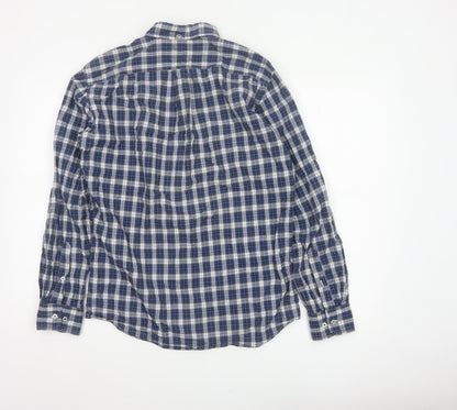 Uniqlo Men’s Blue Check Cotton Button-Down Shirt Size S
