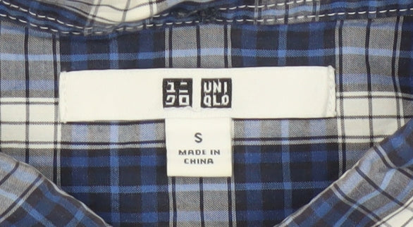 Uniqlo Men’s Blue Check Cotton Button-Down Shirt Size S