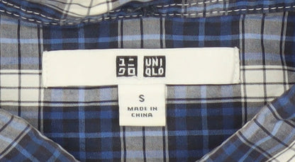 Uniqlo Men’s Blue Check Cotton Button-Down Shirt Size S