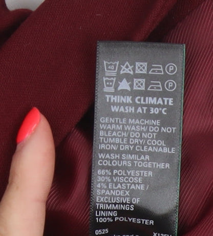 Marks and Spencer Women Red UK 10 Tailored Lined 3 Button Blazer