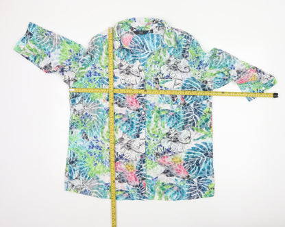 Isle Collection Women Multicoloured UK 16 Floral 3/4 Sleeve Shirt
