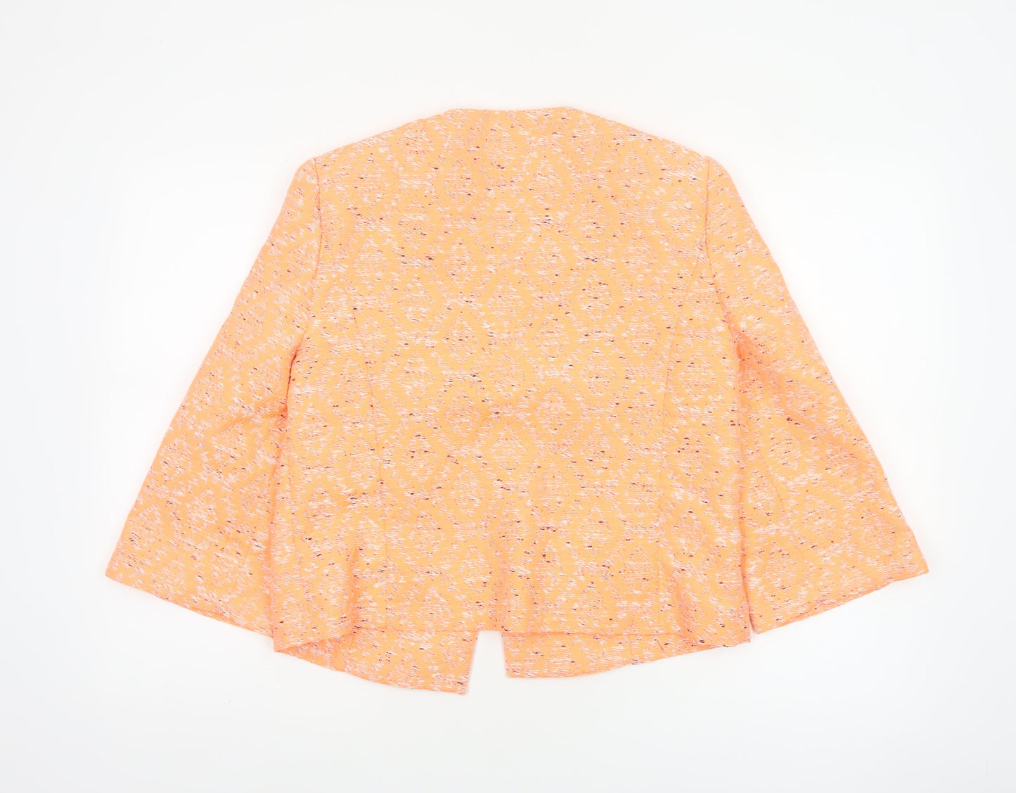 Marks and Spencer Women Orange UK 12 Geometric Open Front Blazer