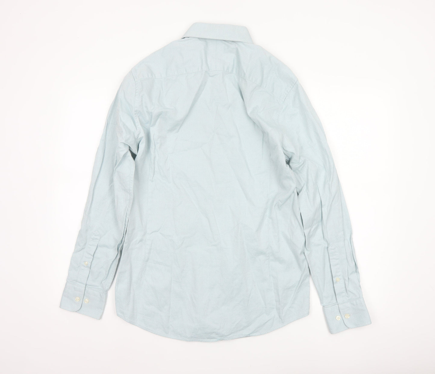 Moss Men’s Blue 15.5 Slim Fit Cotton Long Sleeve Formal Shirt