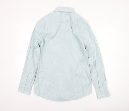 Moss Men’s Blue 15.5 Slim Fit Cotton Long Sleeve Formal Shirt