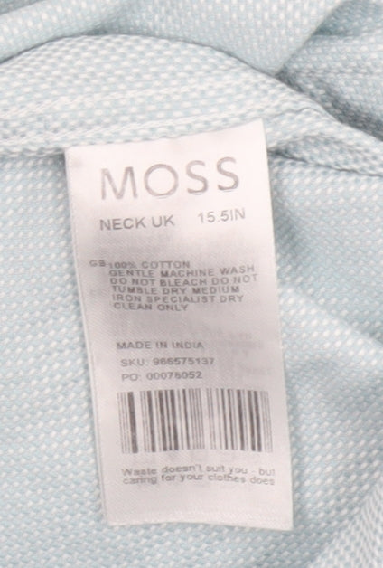 Moss Men’s Blue 15.5 Slim Fit Cotton Long Sleeve Formal Shirt