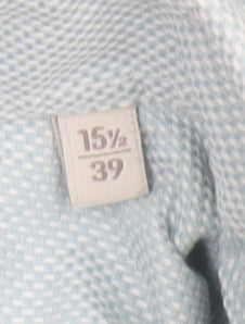 Moss Men’s Blue 15.5 Slim Fit Cotton Long Sleeve Formal Shirt