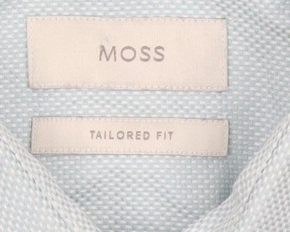 Moss Men’s Blue 15.5 Slim Fit Cotton Long Sleeve Formal Shirt