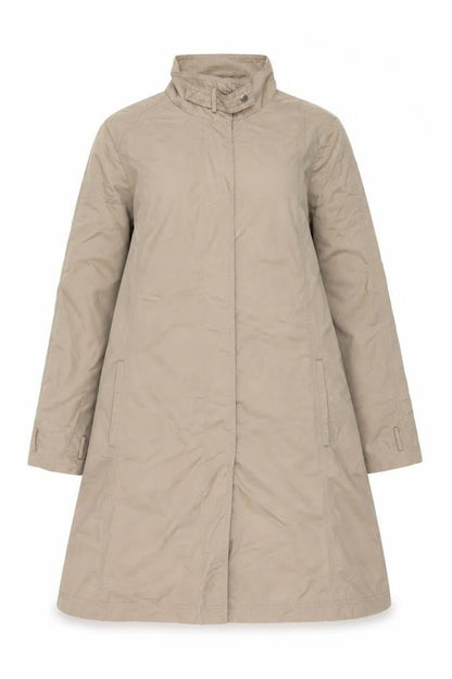 Viyella Women Beige UK 12 Long Zip Collared Coat Classic