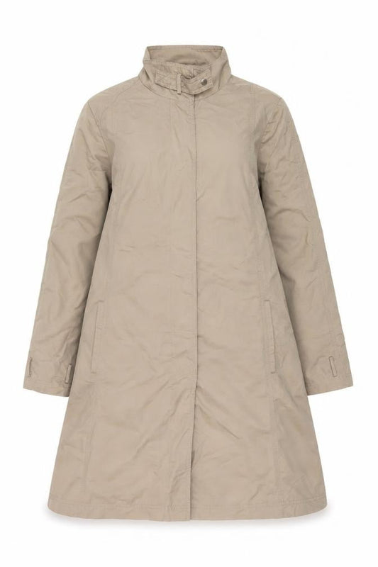 Viyella Women Beige UK 12 Long Zip Collared Coat Classic
