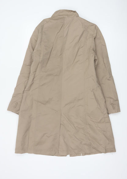 Viyella Women Beige UK 12 Long Zip Collared Coat Classic