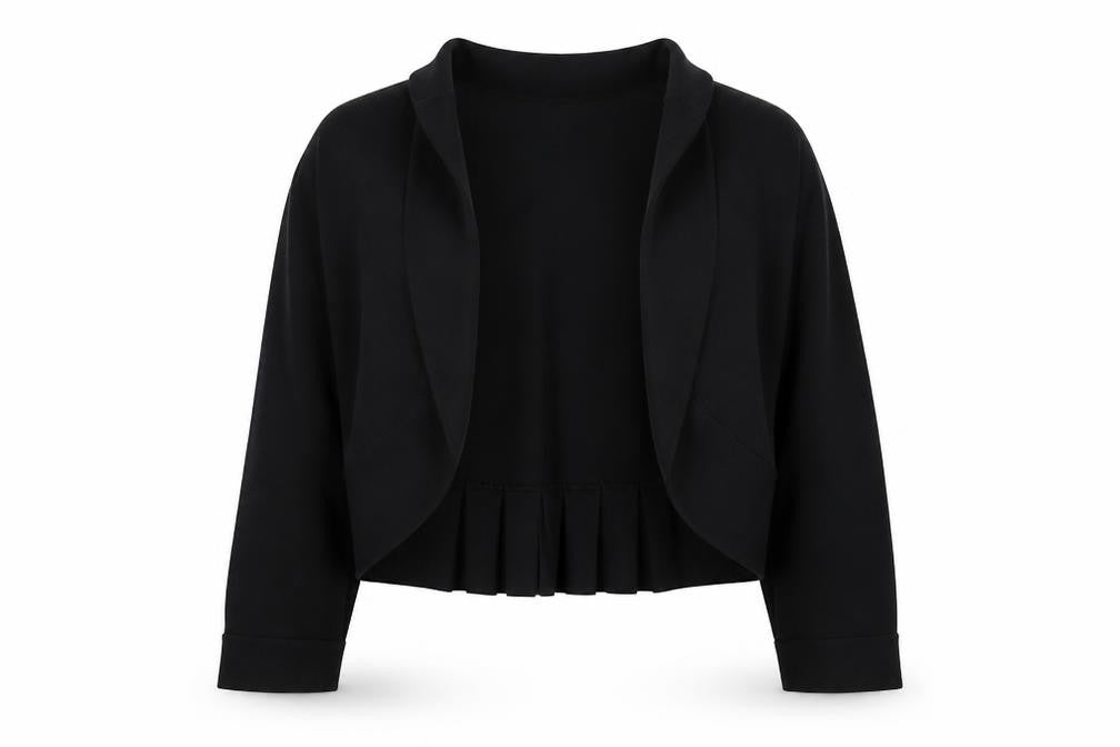 Monsoon Women Black M Open Cowl Neck Cotton Bow Cardigan