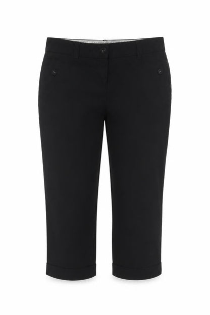 Marks & Spencer Women Black UK 12 Cotton Capri Tapered Trousers