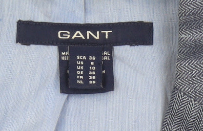 GANT Women’s Blue UK 10 Linen Herringbone Tailored Blazer