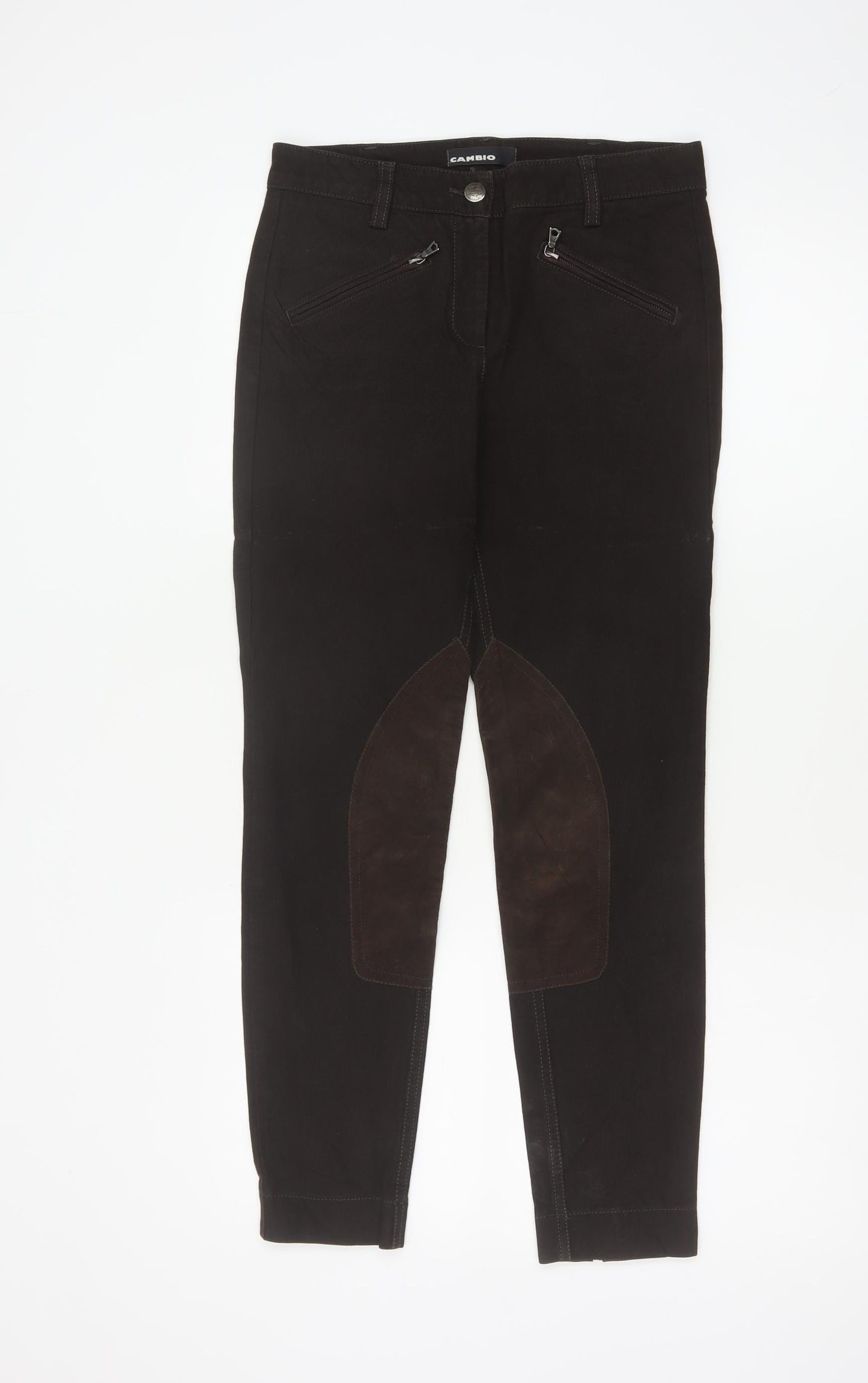 Cambio Women Brown UK 8 Rachel Skinny Stretch Jeans Zip Pockets